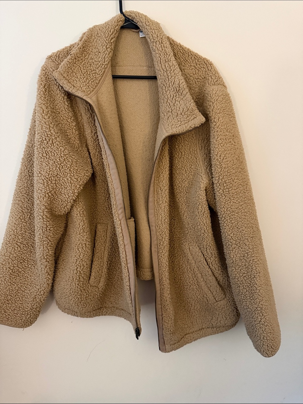 Old Navy Teddy Jacket in Camel Brown